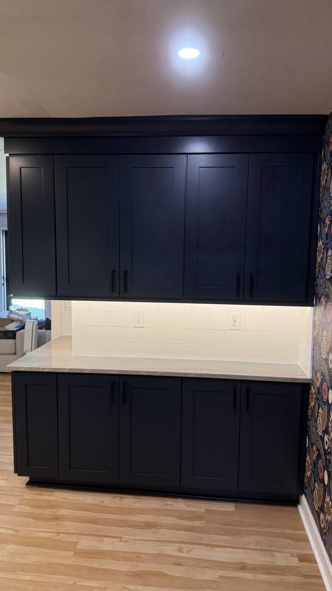 custom kitchen remodel with dark cabinetry and quartz countertops in Higgins, NC by Carolina Signature Custom Homes-optimized